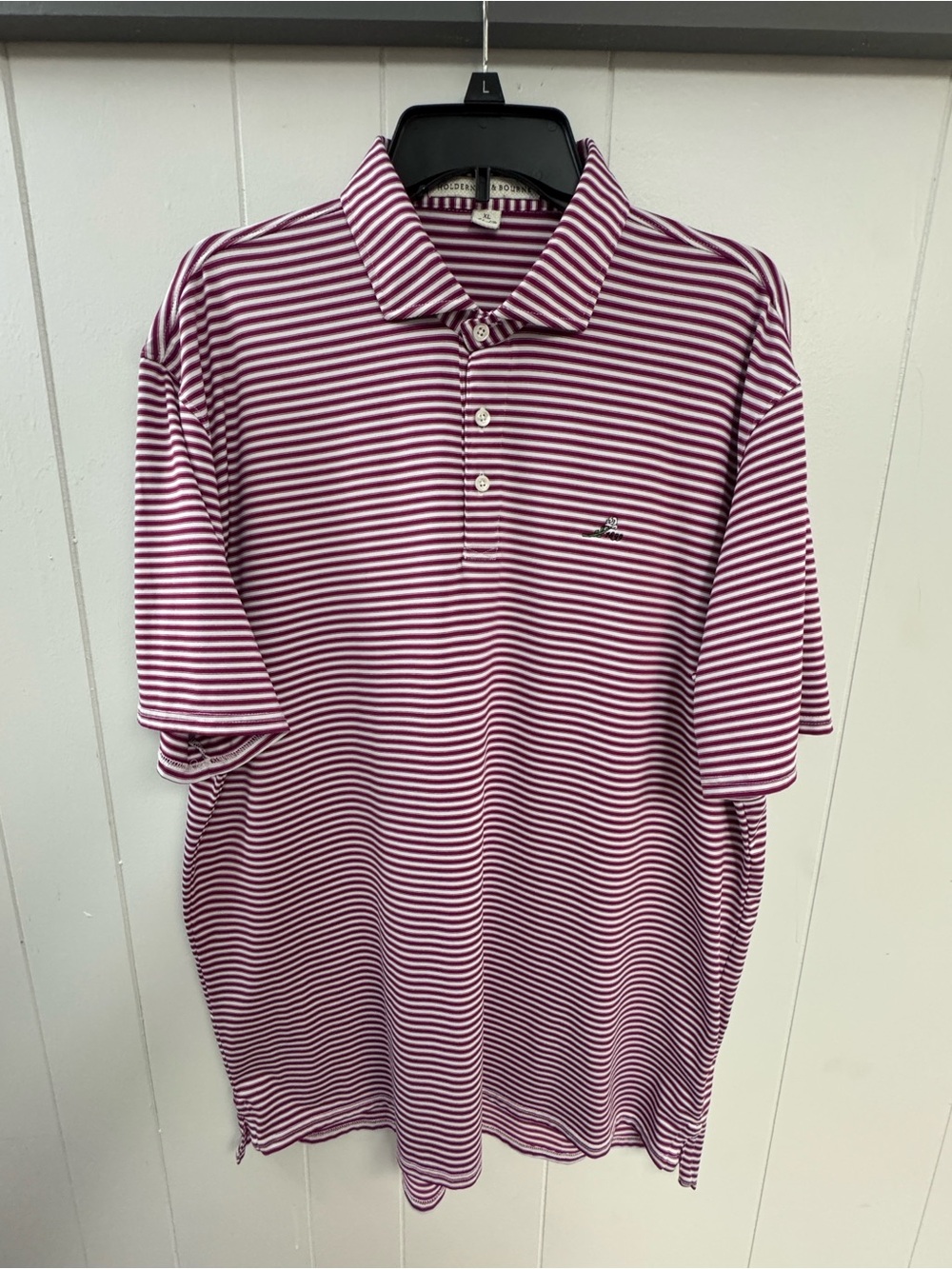 Holderness & Bourne The Barnes XL Striped Golf Polo Performance Shirt